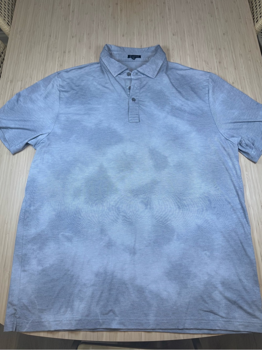 Asher Golf Cloud Performance Polo Light Gray Tie Dye Print